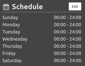 Configuration manage schedule sidebar section