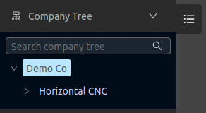 Configuration company selected in company tree